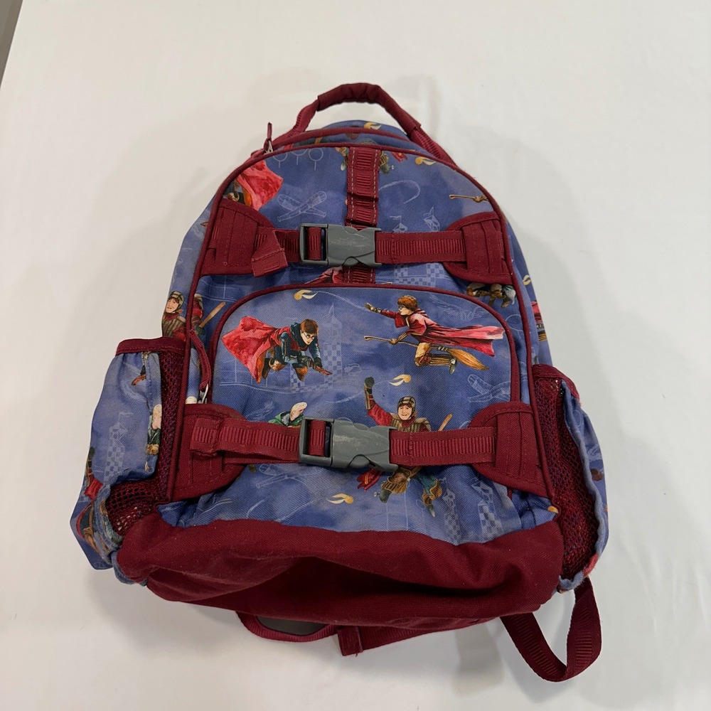 Pottery Barn Kids Harry Potter Quidditch Backpack Kids Blue Maroon Buckles